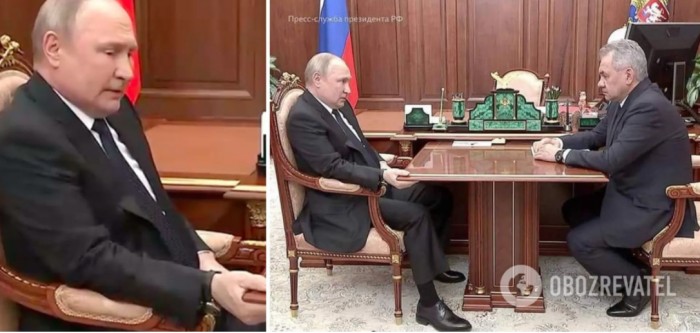 «Сильно скрючило»: пози Путіна на зустрічі з Шойгу спричинили обговорення в мережі