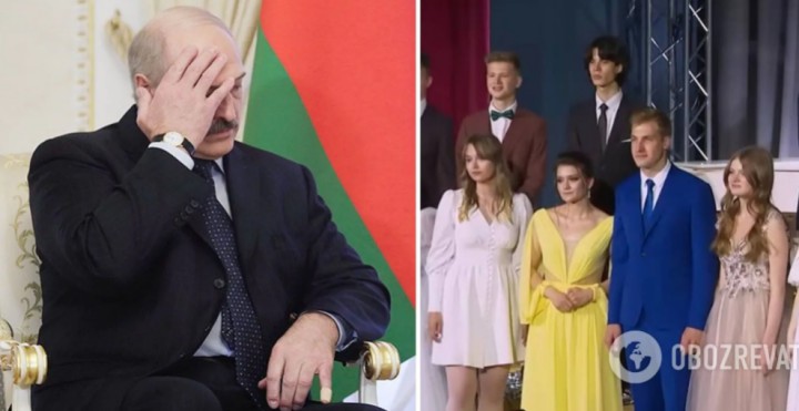 Коля Лукашенко та його однокласниця прийшли на випускний у вбранні в кольорах прапора України. Фото