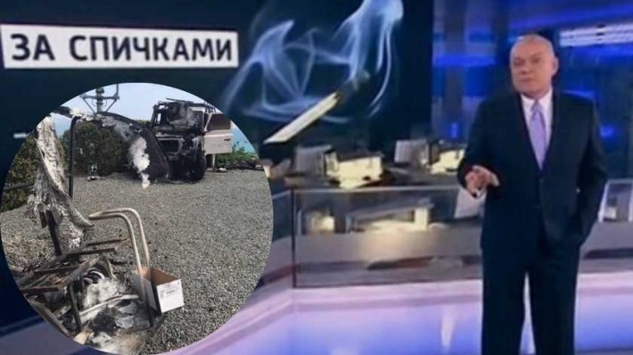 У Криму спалили автівку і гольф-кар пропагандиста кісєльова