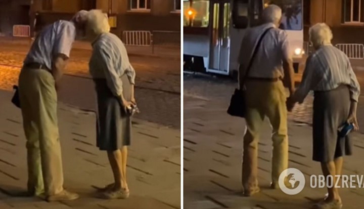 Відео поцілунку стареньких дідуся та бабусі у Львові розчулило мережу і стало вірусним