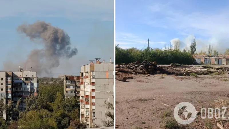 В окупованому Донецьку прогриміли вибухи, піднявся дим: кажуть про приліт по складу БК. Фото