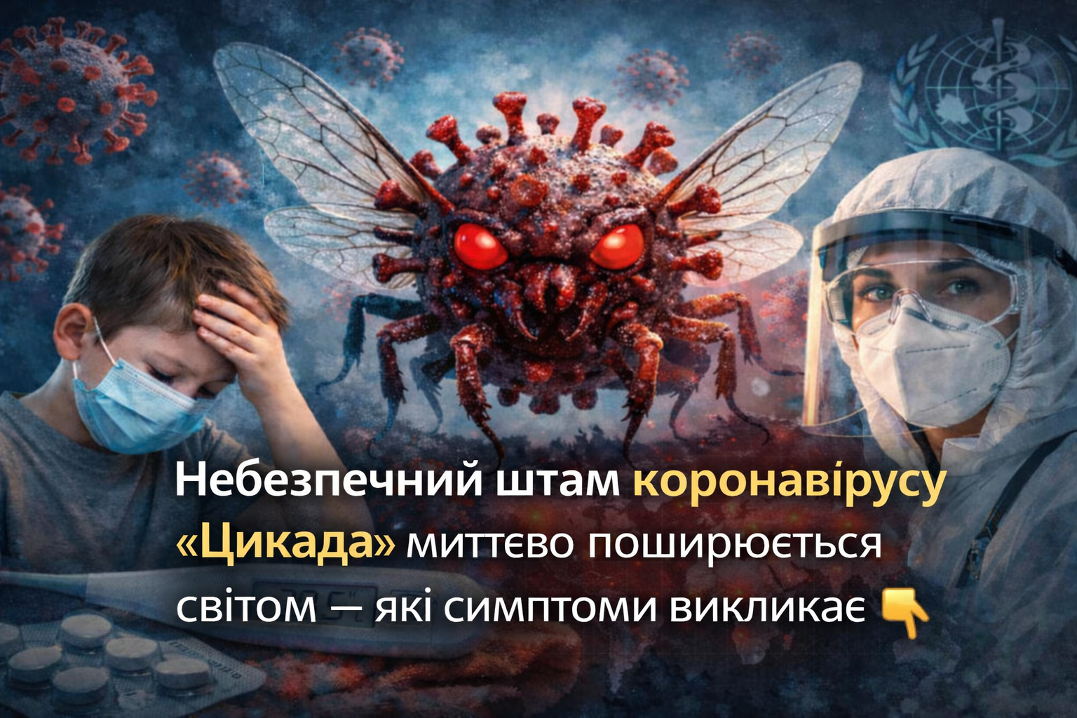 Небезпечний штам коронавірусу “Цикада” миттєво поширюється світом — які симптоми викликає