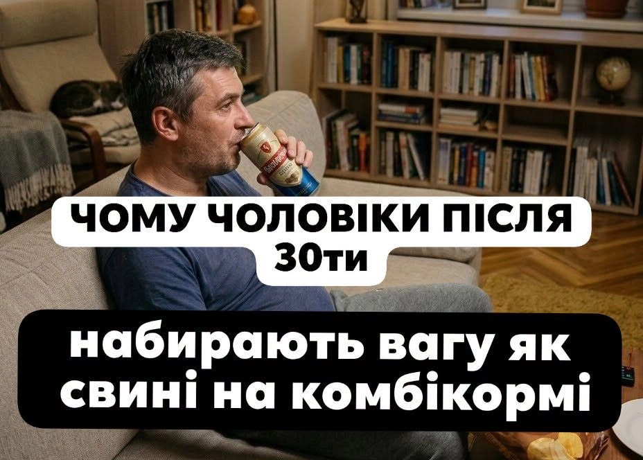 Чому чоловіки після 30 років часто набирають вагу: справа не лише у віці